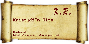 Kristyán Rita névjegykártya