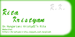 rita kristyan business card